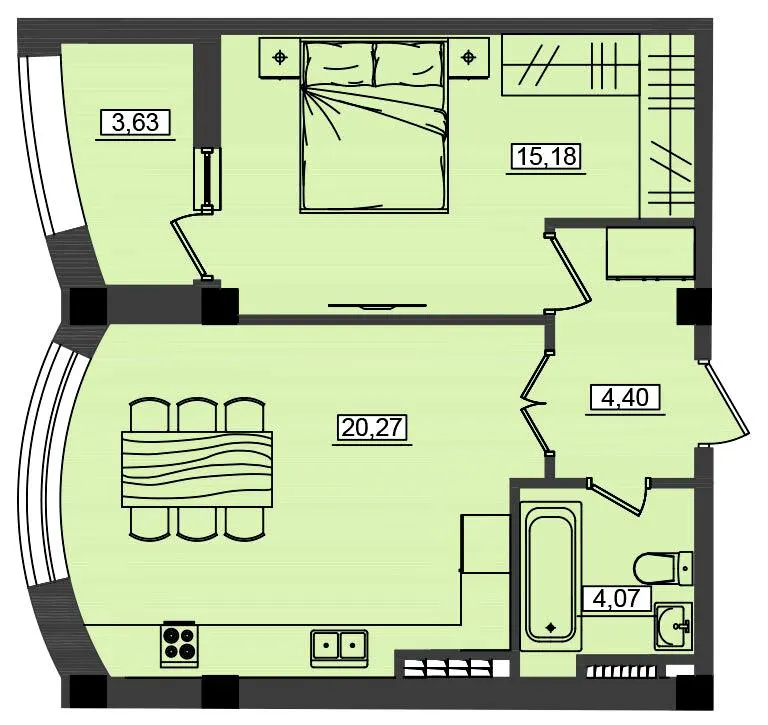 ЖК Дім у моря — 45.5 м²