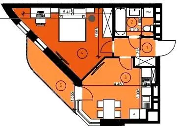 ЖК Парус Riverside — 38.8 м²