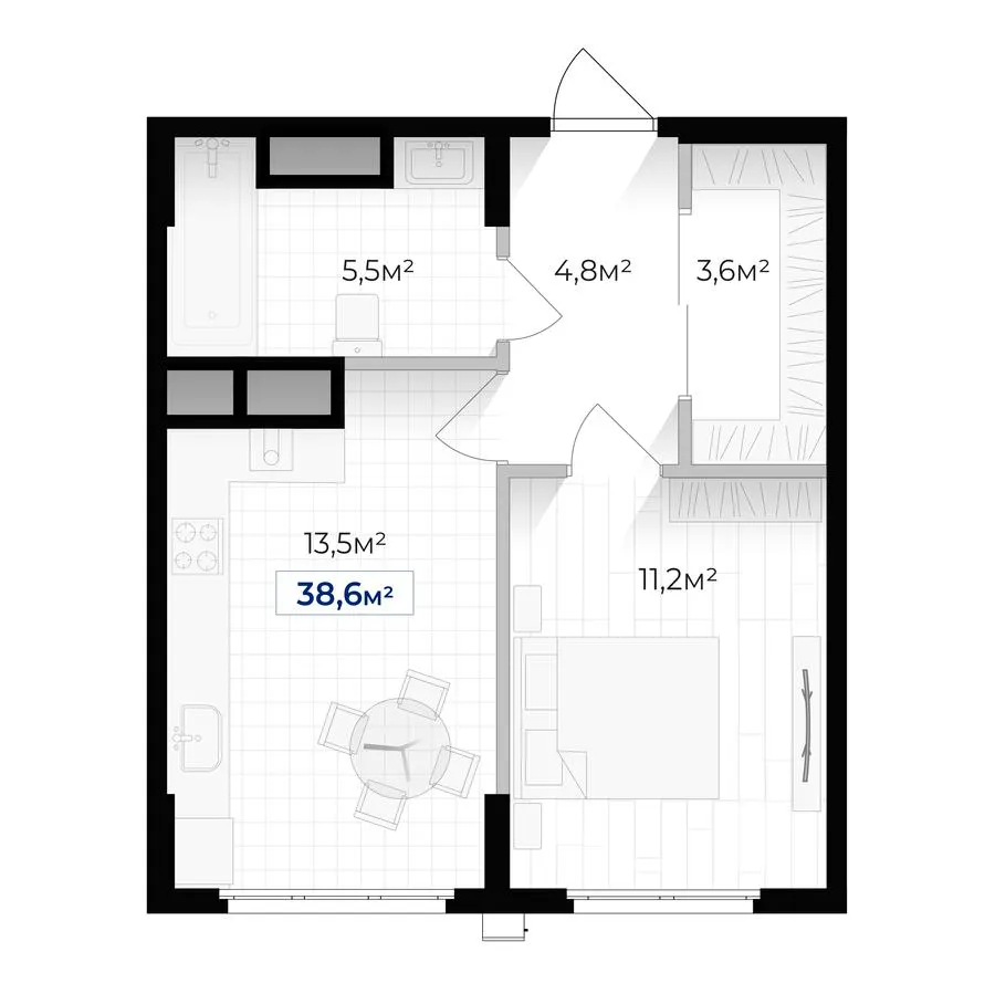 ЖК Гармонія — 38.6 м²