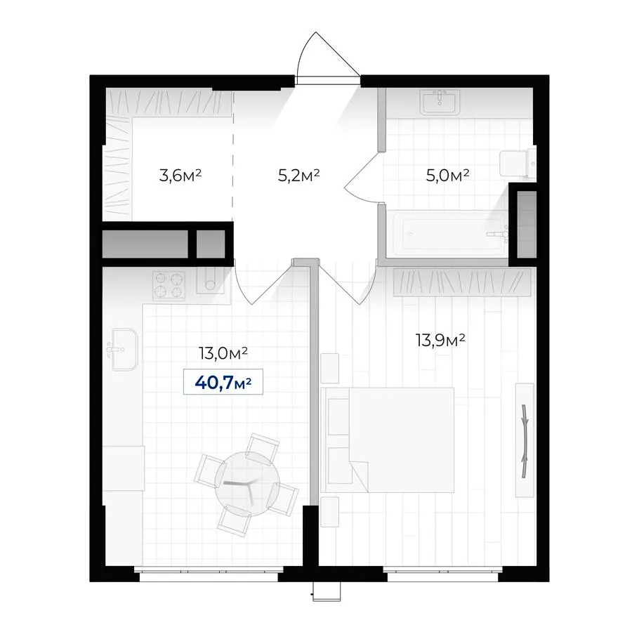 ЖК Гармонія — 40.7 м²