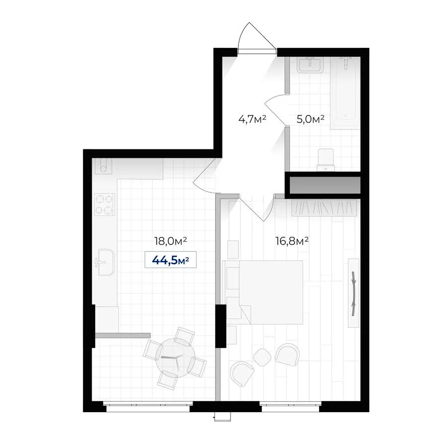 ЖК Гармонія — 44.5 м²