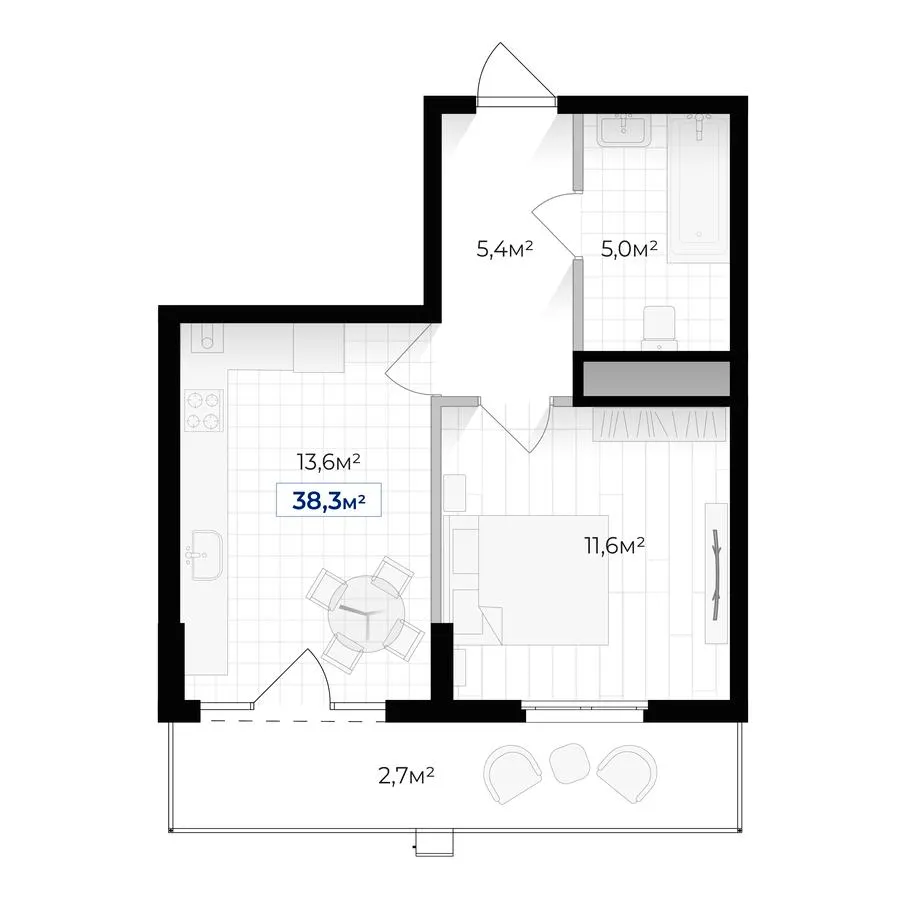 ЖК Гармонія — 38.3 м²