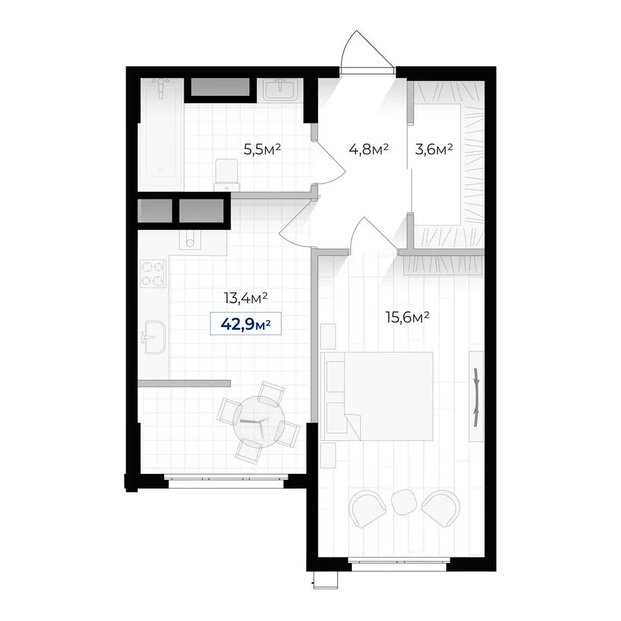 ЖК Гармонія — 42.9 м²