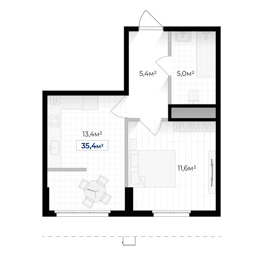 ЖК Гармонія — 35.4 м²