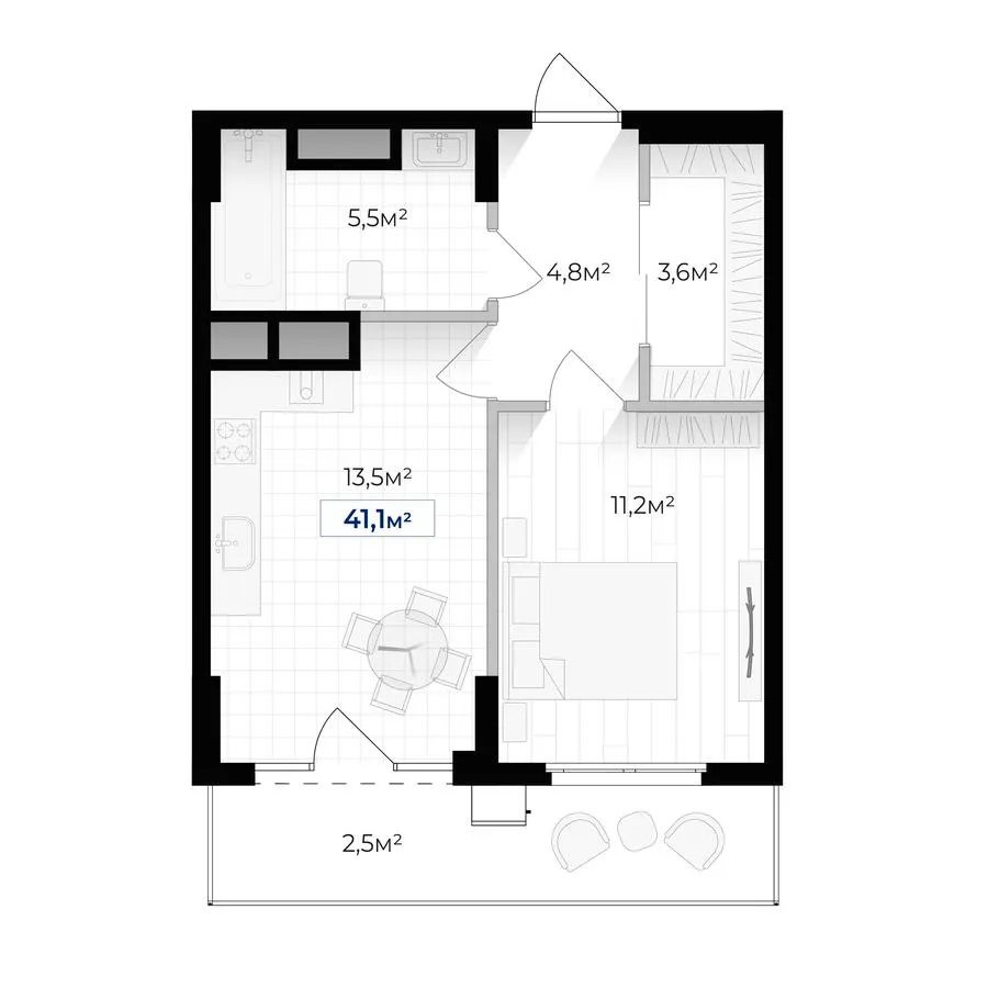 ЖК Гармонія — 41.1 м²