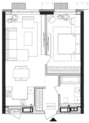 1-комнатная квартира, 53 м², вул. Євгена Маланюка, 101, Киев