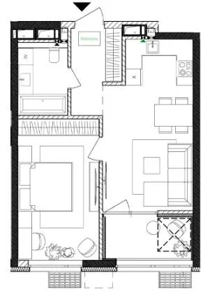 1-комнатная квартира, 50 м², вул. Євгена Маланюка, 101, Киев