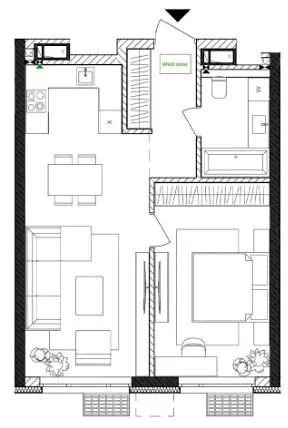 1-комнатная квартира, 50 м², вул. Євгена Маланюка, 101, Киев