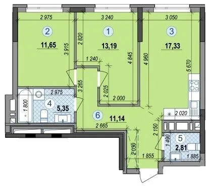 2-комнатная квартира, 62 м², вул. Колекторна, Киев — фото 1