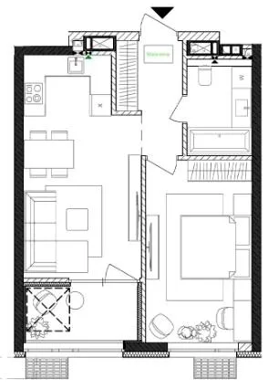 1-комнатная квартира, 50 м², вул. Євгена Маланюка, 101, Киев — фото 1