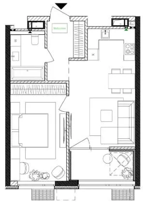 1-комнатная квартира, 52 м², вул. Євгена Маланюка, 101, Киев — фото 1