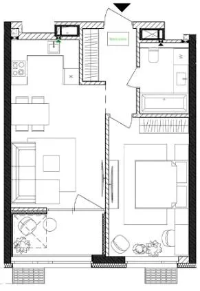 1-кімнатна квартира, 52 м², вул. Євгена Маланюка, 101, Київ