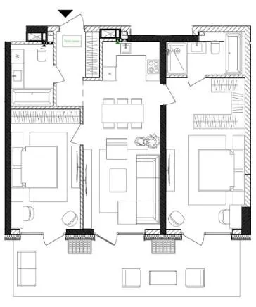 2-комнатная квартира, 87 м², вул. Євгена Маланюка, 101, Киев