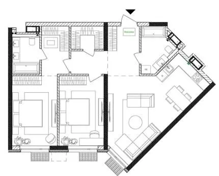 2-комнатная квартира, 86 м², вул. Євгена Маланюка, 101, Киев