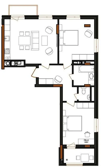 ЖК Etalon Sun Up — 74.9 м²