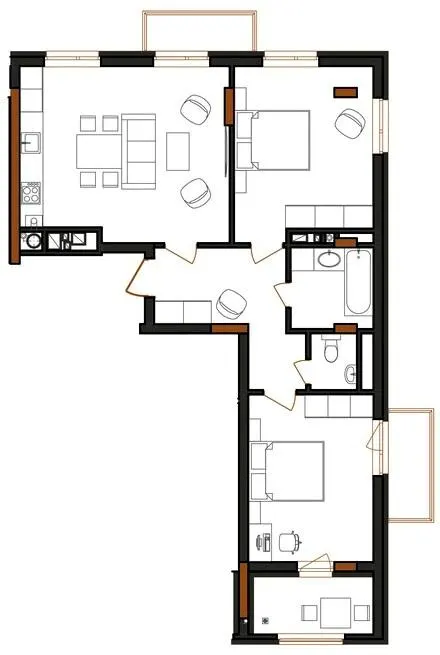 ЖК Etalon Sun Up — 75.6 м²
