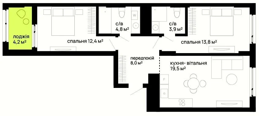 City by blago — 67 м²