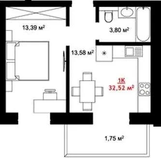 ЖК Урожайный — 32.5 м²