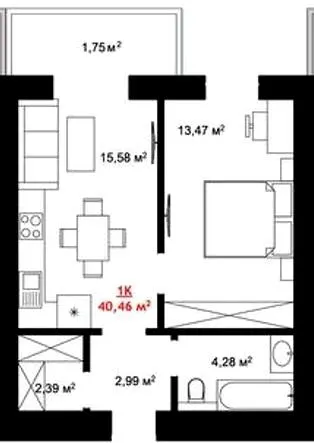 ЖК Урожайный — 40.5 м²