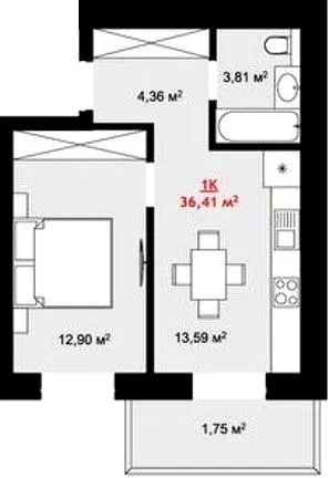 ЖК Урожайный — 36.4 м²