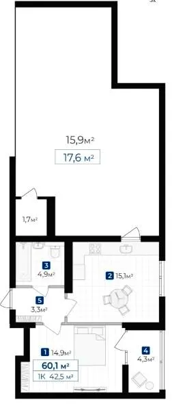 ЖК Senat — 60.1 м²