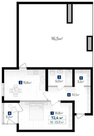 ЖК Senat — 72.4 м²