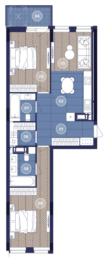 ЖК Dnipro Island — 75 м²