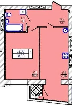 вул. Трудова, 6/2 — 53.5 м²