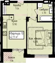 ЖК Радищева — 42.1 м²