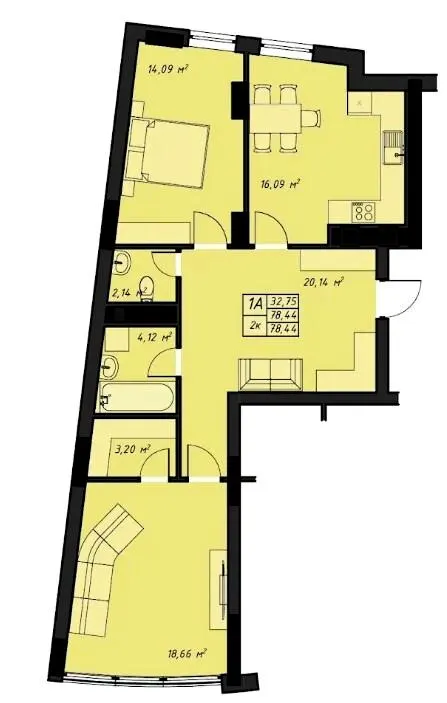 ЖК Amber Park — 78.4 м²