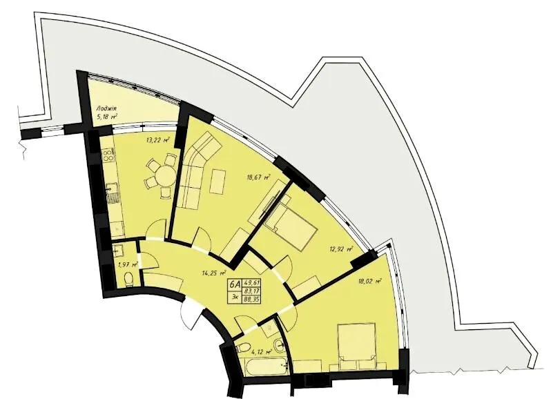 ЖК Amber Park — 88.4 м²