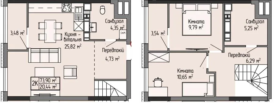 2-комнатная квартира, 74 м², вул. Тарнавського, 7, Тернополь — фото 1
