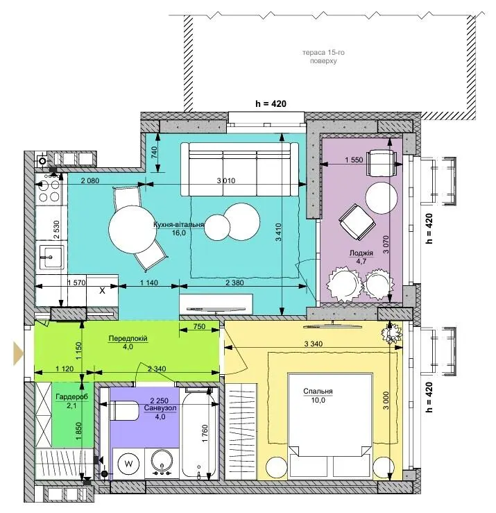 ЖК Файна Таун — 40.8 м²