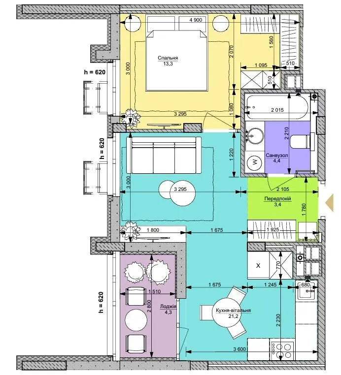 ЖК Файна Таун — 46.6 м²