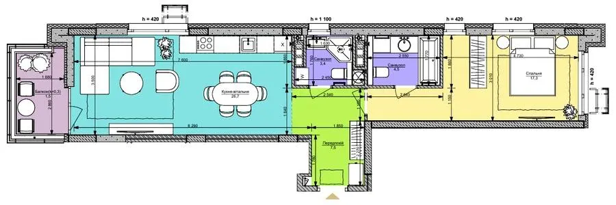 ЖК Файна Таун — 60.9 м²