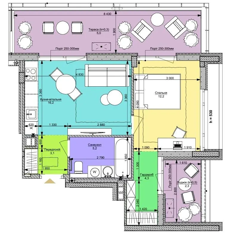 ЖК Файна Таун — 48.3 м²