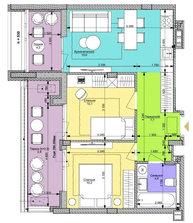 ЖК Файна Таун — 55.1 м²