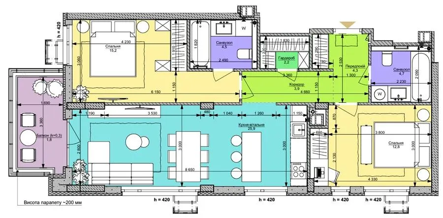 ЖК Файна Таун — 75.3 м²