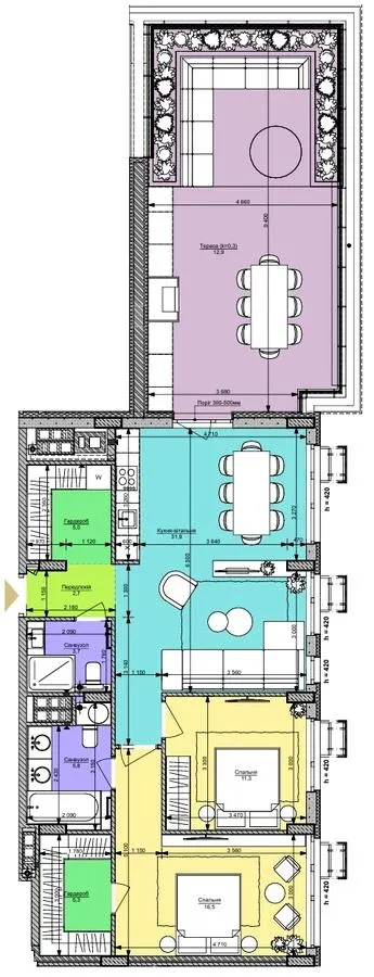ЖК Файна Таун — 95.1 м²