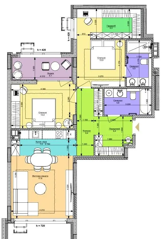 ЖК Файна Таун — 87.9 м²