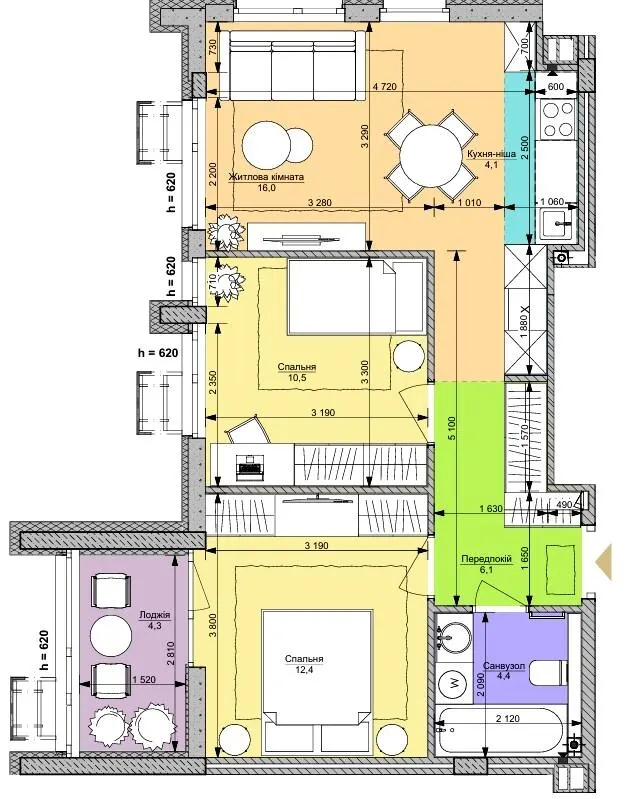 ЖК Файна Таун — 57.8 м²