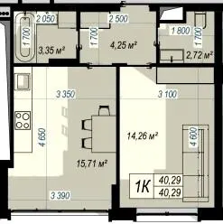 ЖК WEST HILL — 40.3 м²