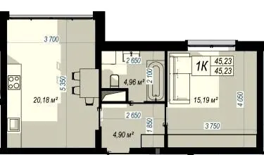 ЖК WEST HILL — 45.2 м²