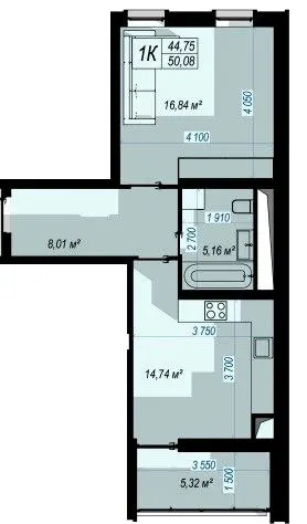 ЖК WEST HILL — 50.1 м²