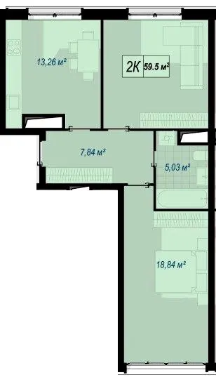 ЖК WEST HILL — 59.5 м²