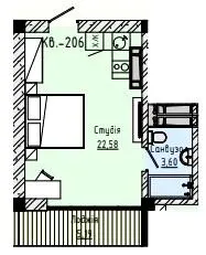 AMA APARTMENTS — 28.8 м²