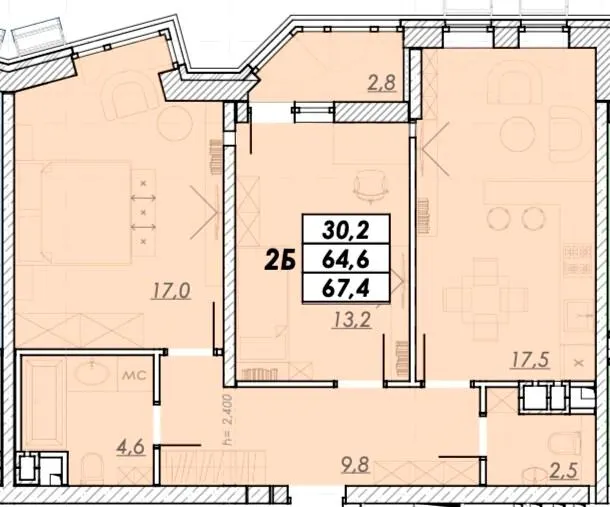 ЖК Прохоровский квартал — 67.4 м²