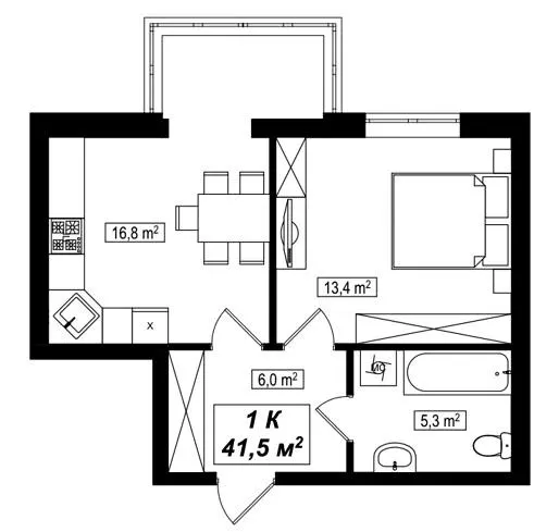 ЖК АМСТЕРДАМ СКВЕР — 41.5 м²