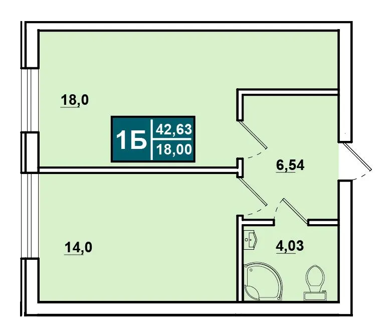 ЖК Comfort Hall — 42.6 м²