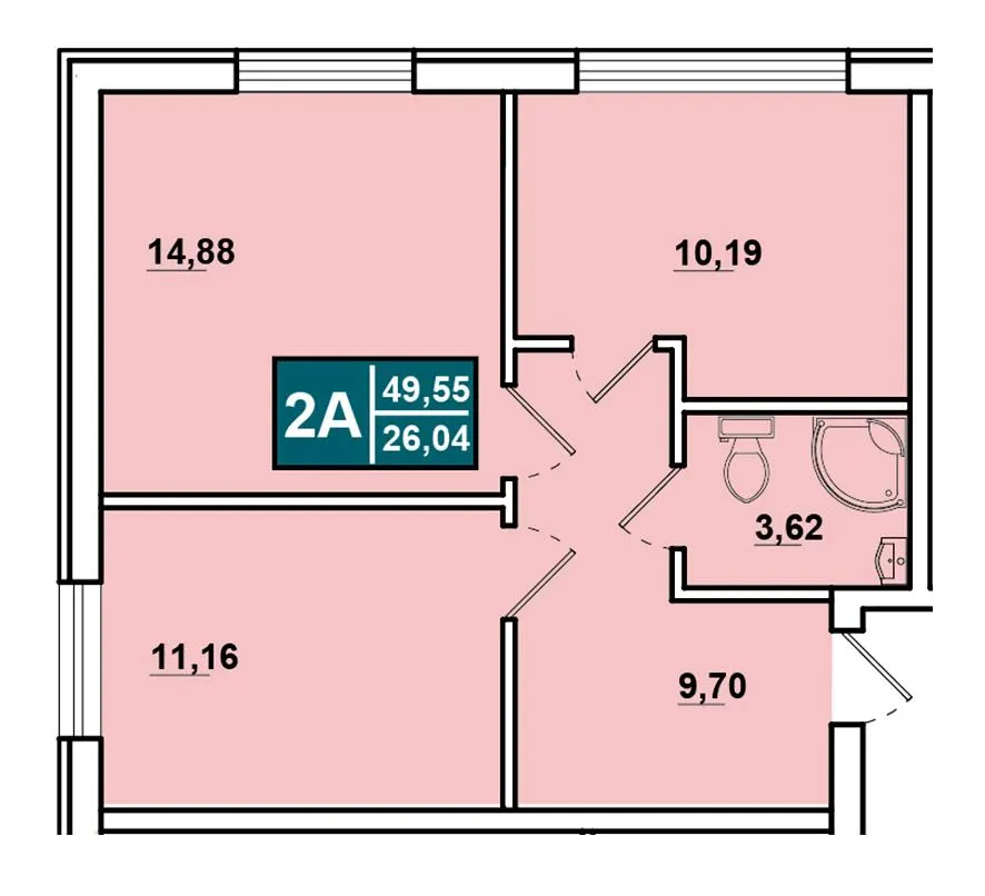 ЖК Comfort Hall — 49.6 м²